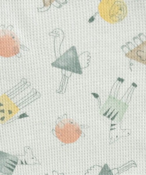 Ampersand（アンパサンド）の「どうぶつまるさんかくしかく柄カバーオール（ロンパース・キッズ・ベージュ/サックスブルー・80/70/60）」の9枚目の写真