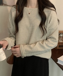 Girly Doll（ガーリードール）の「細ボーダー長袖トップス（Tシャツ/カットソー）」