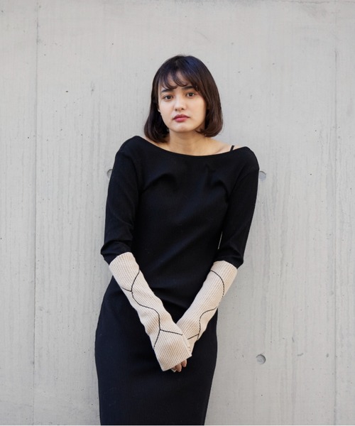 CONTROL FREAK / CTFK（コントロールフリーク）の「CONTROL FREAK(コントロールフリーク)ラインリブニットアームウォーマー（アームカバー・レディース・アイボリー/グレー/キャメル/ブラック/モスグリーン・FREE）」の8枚目の写真