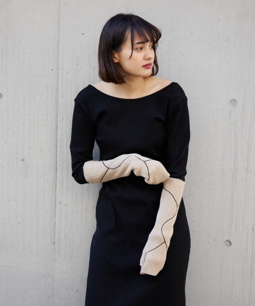 CONTROL FREAK / CTFK（コントロールフリーク）の「CONTROL FREAK(コントロールフリーク)ラインリブニットアームウォーマー（アームカバー・レディース・アイボリー/グレー/キャメル/ブラック/モスグリーン・FREE）」の14枚目の写真