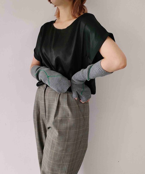 CONTROL FREAK / CTFK（コントロールフリーク）の「CONTROL FREAK(コントロールフリーク)ラインリブニットアームウォーマー（アームカバー・レディース・アイボリー/グレー/キャメル/ブラック/モスグリーン・FREE）」の19枚目の写真