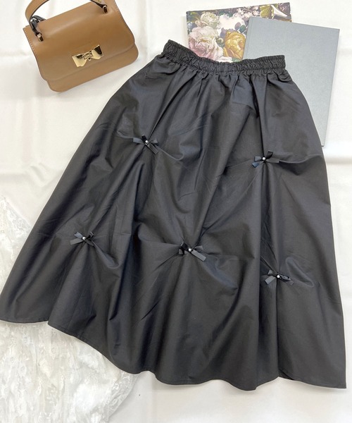 リボンタックロングスカート