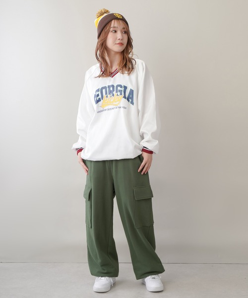 SPINNS（スピンズ）の「【ゆるシルエット】ラインロゴデザイン ナイロントップス（その他トップス・レディース・ブルー/ブラック/オフホワイト/ネイビー/ブラウン・ONESIZE）」の14枚目の写真