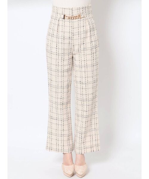 RESEXXY（リゼクシー）の「スクエアチェーンツイードハイウエストパンツ（その他パンツ・レディース・ホワイト/ブラック・FREE）」の12枚目の写真