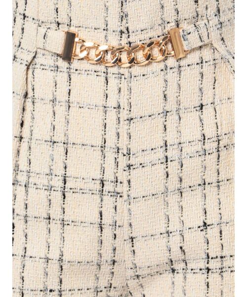 RESEXXY（リゼクシー）の「スクエアチェーンツイードハイウエストパンツ（その他パンツ・レディース・ホワイト/ブラック・FREE）」の4枚目の写真