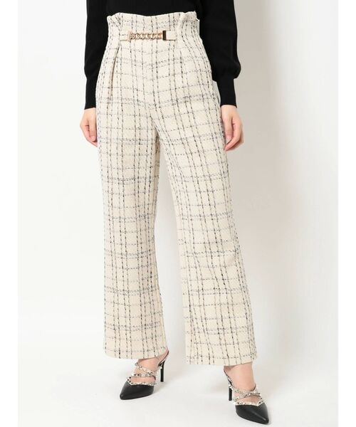 RESEXXY（リゼクシー）の「スクエアチェーンツイードハイウエストパンツ（その他パンツ・レディース・ホワイト/ブラック・FREE）」の20枚目の写真