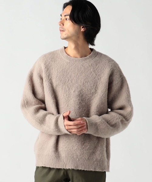 Grand PARK（グランドパーク）の「シャギーニットクルーネック（ニット/セーター・メンズ・ベージュ/グリーン/ブルー/グレー・LARGE/MEDIUM）」の3枚目の写真