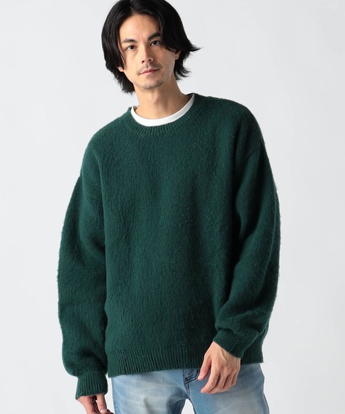 Grand PARK（グランドパーク）の「シャギーニットクルーネック（ニット/セーター・メンズ・ベージュ/グリーン/ブルー/グレー・LARGE/MEDIUM）」の4枚目の写真