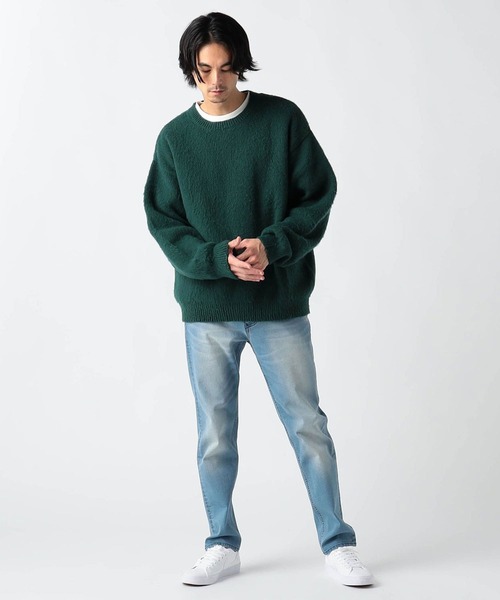 Grand PARK（グランドパーク）の「シャギーニットクルーネック（ニット/セーター・メンズ・ベージュ/グリーン/ブルー/グレー・LARGE/MEDIUM）」の7枚目の写真