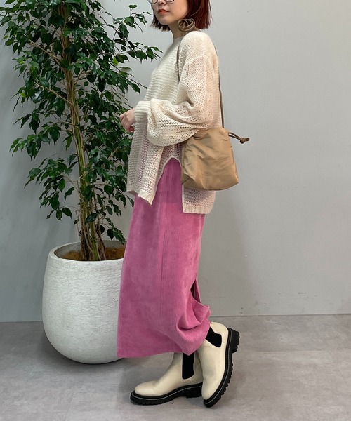 un dix cors(アンディコール)の「ヘルシーな大人ニット モヘア混透かし編みニット(ニット/セーター・レディース・アイボリー/ミント/ブラック・FREE)」の14枚目の写真