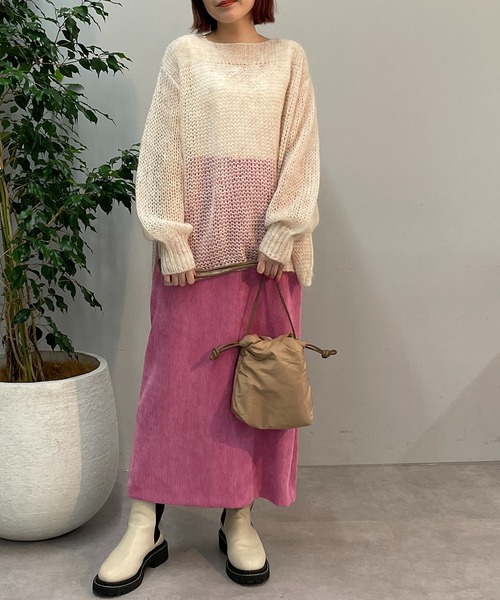 un dix cors(アンディコール)の「ヘルシーな大人ニット モヘア混透かし編みニット(ニット/セーター・レディース・アイボリー/ミント/ブラック・FREE)」の13枚目の写真