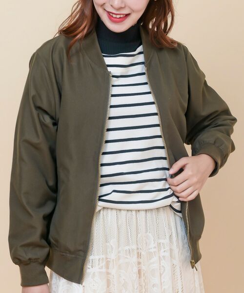 rps（アールピーエス）の「ピーチ起毛ＭＡ－１（MA-1・レディース・ブラック/カーキ/ピンク/モカ・フリー）」の6枚目の写真