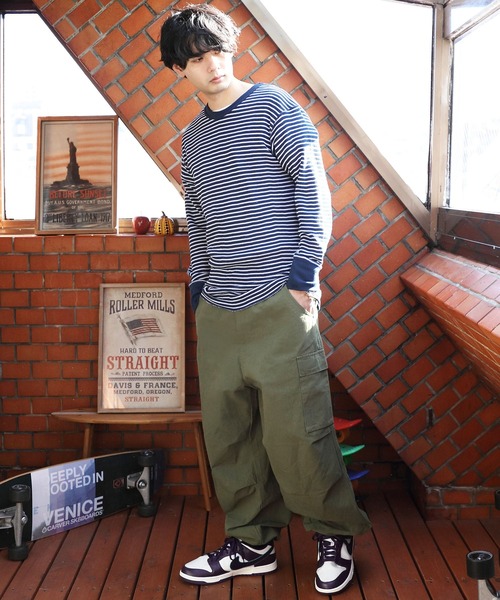 JEMORGAN(ジェーイーモーガン)の「JEMORGAN ワッフルボーダー長袖Tシャツ(Tシャツ/カットソー・メンズ・グリーン系その他/ワイン系/ネイビー系/グレー系その他・SMALL/MEDIUM/X-LARGE/LARGE)」の7枚目の写真
