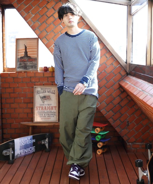 JEMORGAN(ジェーイーモーガン)の「JEMORGAN ワッフルボーダー長袖Tシャツ(Tシャツ/カットソー・メンズ・グリーン系その他/ワイン系/ネイビー系/グレー系その他・SMALL/MEDIUM/X-LARGE/LARGE)」の8枚目の写真