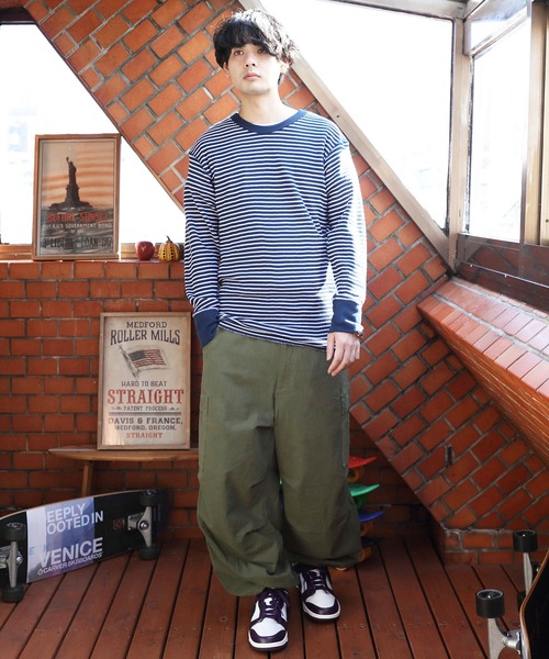 JEMORGAN(ジェーイーモーガン)の「JEMORGAN ワッフルボーダー長袖Tシャツ(Tシャツ/カットソー・メンズ・グリーン系その他/ワイン系/ネイビー系/グレー系その他・SMALL/MEDIUM/X-LARGE/LARGE)」の9枚目の写真