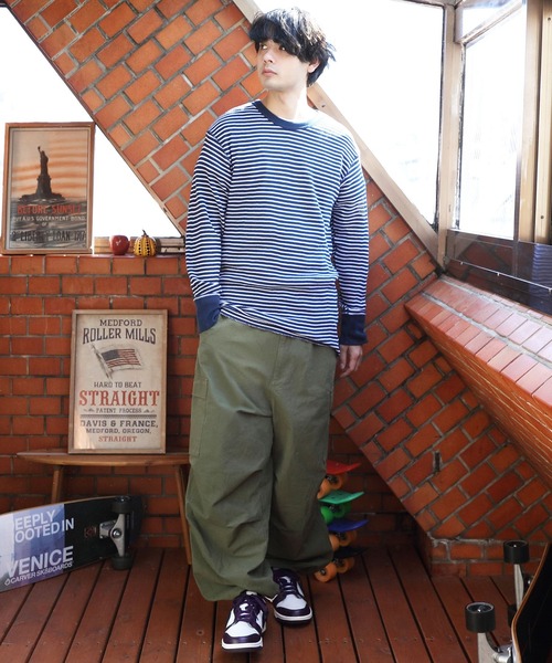 JEMORGAN(ジェーイーモーガン)の「JEMORGAN ワッフルボーダー長袖Tシャツ(Tシャツ/カットソー・メンズ・グリーン系その他/ワイン系/ネイビー系/グレー系その他・SMALL/MEDIUM/X-LARGE/LARGE)」の10枚目の写真