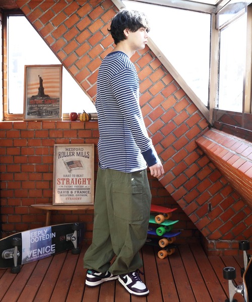 JEMORGAN(ジェーイーモーガン)の「JEMORGAN ワッフルボーダー長袖Tシャツ(Tシャツ/カットソー・メンズ・グリーン系その他/ワイン系/ネイビー系/グレー系その他・SMALL/MEDIUM/X-LARGE/LARGE)」の12枚目の写真