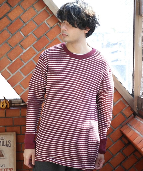 JEMORGAN(ジェーイーモーガン)の「JEMORGAN ワッフルボーダー長袖Tシャツ(Tシャツ/カットソー・メンズ・グリーン系その他/ワイン系/ネイビー系/グレー系その他・SMALL/MEDIUM/X-LARGE/LARGE)」の15枚目の写真