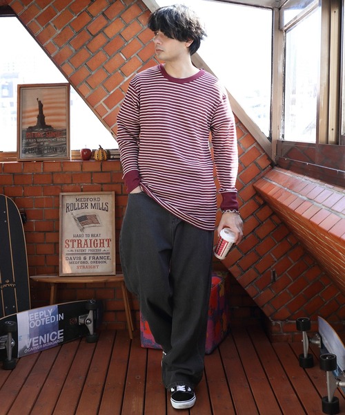 JEMORGAN(ジェーイーモーガン)の「JEMORGAN ワッフルボーダー長袖Tシャツ(Tシャツ/カットソー・メンズ・グリーン系その他/ワイン系/ネイビー系/グレー系その他・SMALL/MEDIUM/X-LARGE/LARGE)」の17枚目の写真