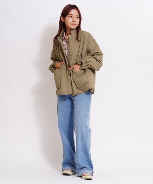 GIORDANO（ジョルダーノ）の「[ GIORDANO ]スタンドカラーキルティングジャケット（ダウンジャケット/コート・レディース・ブラック/ホワイト/グリーン・MEDIUM/LARGE）」の19枚目の写真