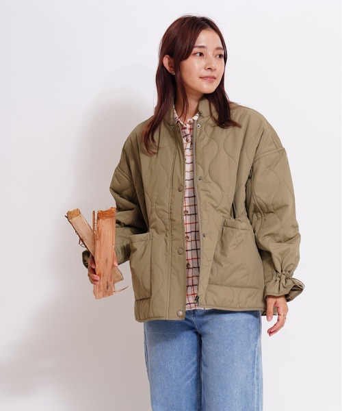 GIORDANO（ジョルダーノ）の「[ GIORDANO ]スタンドカラーキルティングジャケット（ダウンジャケット/コート・レディース・ブラック/ホワイト/グリーン・MEDIUM/LARGE）」の20枚目の写真