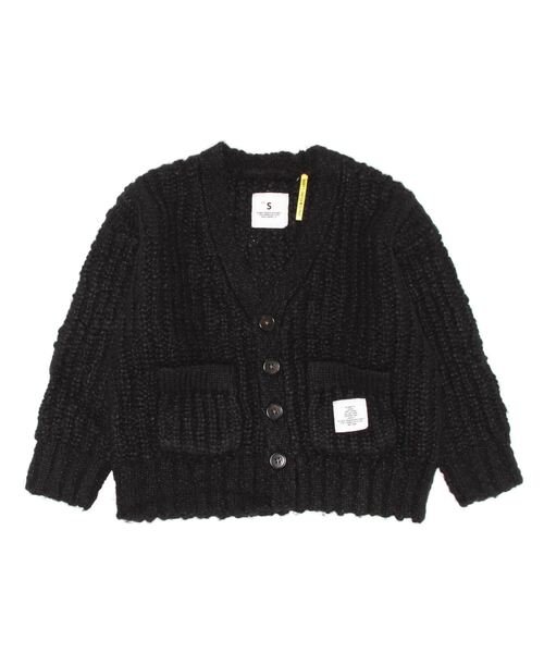 Smoothy（スムージー）の「SMOOTHY Knit cardigan / スムージー ニットカーディガン（カーディガン/ボレロ・キッズ・ライトブラウン/ブラック/アイボリー・MEDIUM/SMALL/X-LARGE/LARGE）」の7枚目の写真