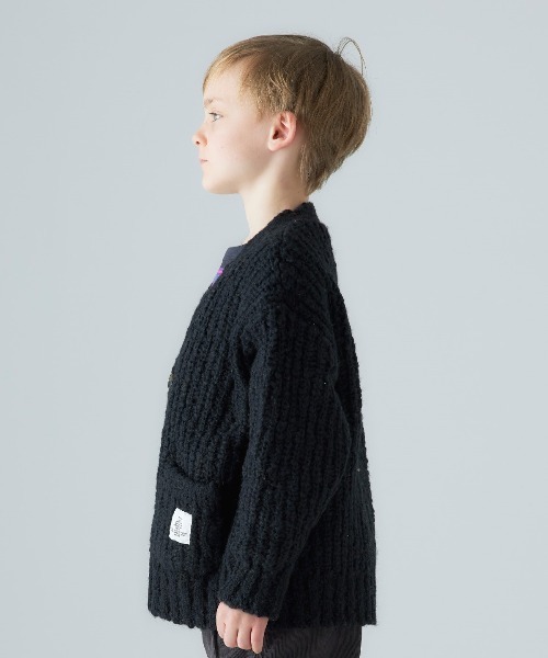 Smoothy（スムージー）の「SMOOTHY Knit cardigan / スムージー ニットカーディガン（カーディガン/ボレロ・キッズ・ライトブラウン/ブラック/アイボリー・MEDIUM/SMALL/X-LARGE/LARGE）」の9枚目の写真