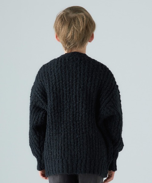 Smoothy（スムージー）の「SMOOTHY Knit cardigan / スムージー ニットカーディガン（カーディガン/ボレロ・キッズ・ライトブラウン/ブラック/アイボリー・MEDIUM/SMALL/X-LARGE/LARGE）」の8枚目の写真