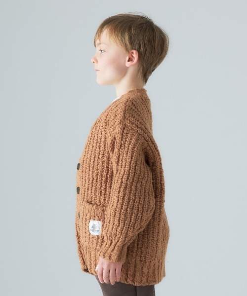 Smoothy（スムージー）の「SMOOTHY Knit cardigan / スムージー ニットカーディガン（カーディガン/ボレロ・キッズ・ライトブラウン/ブラック/アイボリー・MEDIUM/SMALL/X-LARGE/LARGE）」の11枚目の写真