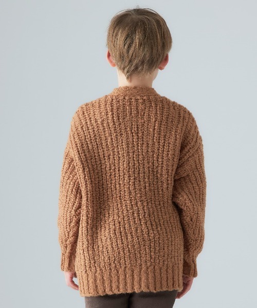 Smoothy（スムージー）の「SMOOTHY Knit cardigan / スムージー ニットカーディガン（カーディガン/ボレロ・キッズ・ライトブラウン/ブラック/アイボリー・MEDIUM/SMALL/X-LARGE/LARGE）」の12枚目の写真