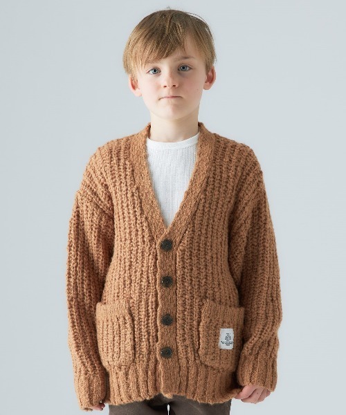 Smoothy（スムージー）の「SMOOTHY Knit cardigan / スムージー ニットカーディガン（カーディガン/ボレロ・キッズ・ライトブラウン/ブラック/アイボリー・MEDIUM/SMALL/X-LARGE/LARGE）」の10枚目の写真