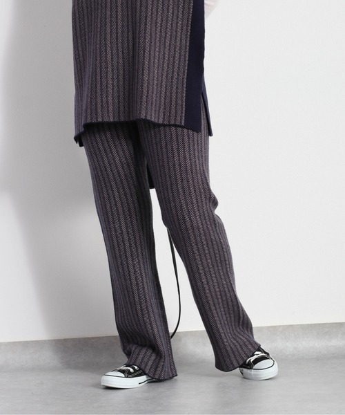 cepo(セポ)の「ヘリンボンジャガードニットパンツ セットアップ可能(その他パンツ・レディース・ブラック/ネイビー・M)」の12枚目の写真