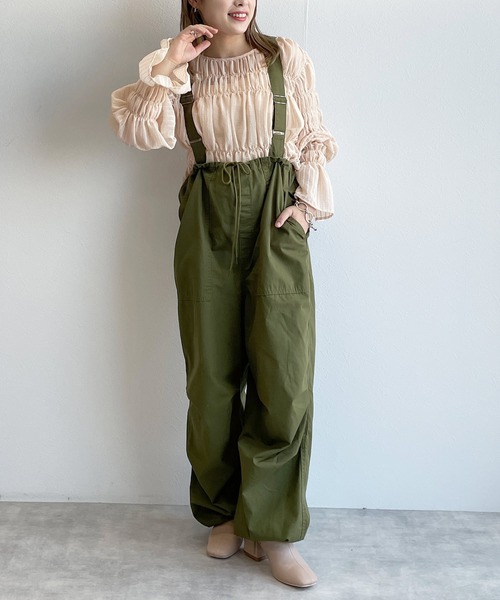 w closet（ダブルクローゼット）の「シャーリングブラウス（シャツ/ブラウス・レディース・ラベンダー/ライトベージュ/ブラック・FREE）」の13枚目の写真