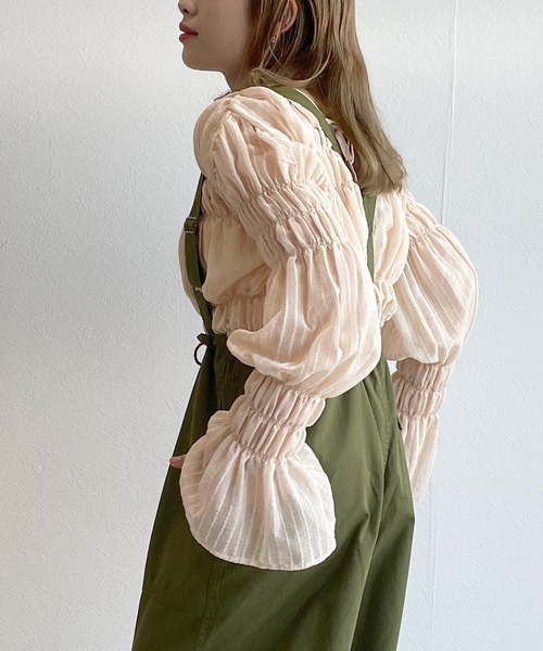 w closet（ダブルクローゼット）の「シャーリングブラウス（シャツ/ブラウス・レディース・ラベンダー/ライトベージュ/ブラック・FREE）」の19枚目の写真