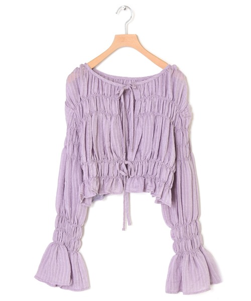 w closet（ダブルクローゼット）の「シャーリングブラウス（シャツ/ブラウス・レディース・ラベンダー/ライトベージュ/ブラック・FREE）」の11枚目の写真