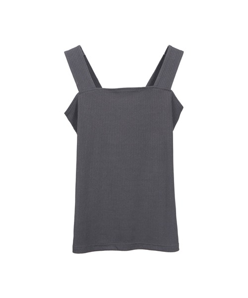 DRESS PLUS(ドレスプラス)の「タンクトップ インナー レディース キャミソール リブタンク(タンクトップ・レディース・オフホワイト/バイオレット/チャコールアッシュ/ブラック/ラベンダー/グレイッシュベージュ/グレイッシュブルー/アーミー・L/M)」の4枚目の写真