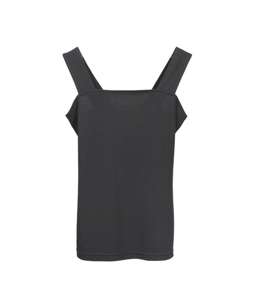 DRESS PLUS(ドレスプラス)の「タンクトップ インナー レディース キャミソール リブタンク(タンクトップ・レディース・オフホワイト/バイオレット/チャコールアッシュ/ブラック/ラベンダー/グレイッシュベージュ/グレイッシュブルー/アーミー・L/M)」の3枚目の写真