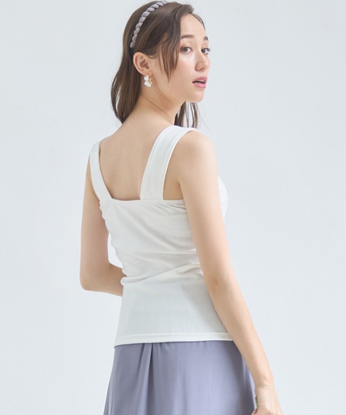 DRESS PLUS(ドレスプラス)の「タンクトップ インナー レディース キャミソール リブタンク(タンクトップ・レディース・オフホワイト/バイオレット/チャコールアッシュ/ブラック/ラベンダー/グレイッシュベージュ/グレイッシュブルー/アーミー・L/M)」の11枚目の写真