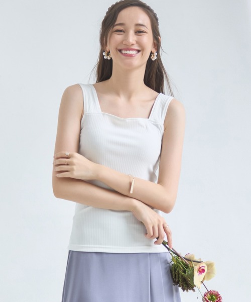DRESS PLUS(ドレスプラス)の「タンクトップ インナー レディース キャミソール リブタンク(タンクトップ・レディース・オフホワイト/バイオレット/チャコールアッシュ/ブラック/ラベンダー/グレイッシュベージュ/グレイッシュブルー/アーミー・L/M)」の20枚目の写真