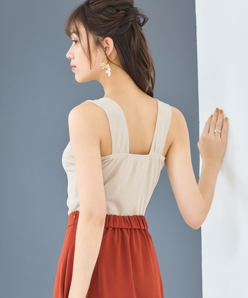 DRESS PLUS(ドレスプラス)の「タンクトップ インナー レディース キャミソール リブタンク(タンクトップ・レディース・オフホワイト/バイオレット/チャコールアッシュ/ブラック/ラベンダー/グレイッシュベージュ/グレイッシュブルー/アーミー・L/M)」の21枚目の写真