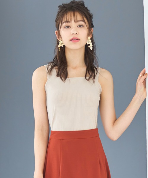 DRESS PLUS(ドレスプラス)の「タンクトップ インナー レディース キャミソール リブタンク(タンクトップ・レディース・オフホワイト/バイオレット/チャコールアッシュ/ブラック/ラベンダー/グレイッシュベージュ/グレイッシュブルー/アーミー・L/M)」の18枚目の写真