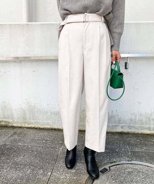 OPAQUE.CLIP（オペークドットクリップ）の「◆ダブルクロス ベルテッドワイドパンツ（その他パンツ・レディース・ライトグレー/ブルー/ブラック・40/38/36/34/42）」の11枚目の写真