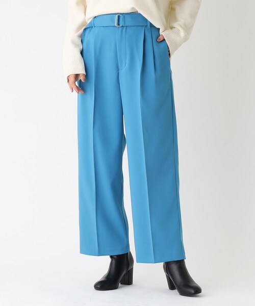 OPAQUE.CLIP（オペークドットクリップ）の「◆ダブルクロス ベルテッドワイドパンツ（その他パンツ・レディース・ライトグレー/ブルー/ブラック・40/38/36/34/42）」の12枚目の写真