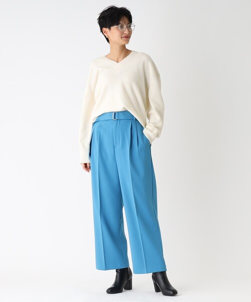 OPAQUE.CLIP（オペークドットクリップ）の「◆ダブルクロス ベルテッドワイドパンツ（その他パンツ・レディース・ライトグレー/ブルー/ブラック・40/38/36/34/42）」の15枚目の写真