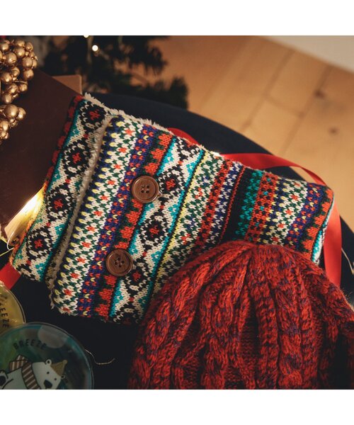 BREEZE（ブリーズ）の「ノルディックネックウォーマー（ネックウォーマー/スヌード・キッズ・マスタード/ネイビー・MEDIUM/SMALL）」の4枚目の写真