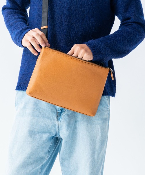 MURA（ムラ）の「フルグレインレザー  スキミング防止 サコッシュ ショルダーバッグ（ショルダーバッグ・メンズ・ブラック/グレー/ネイビー/ブラウン・FREE）」の10枚目の写真