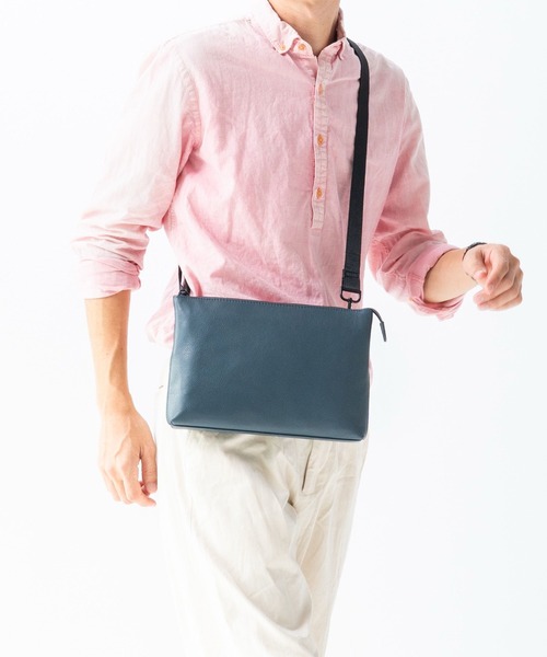 MURA（ムラ）の「フルグレインレザー  スキミング防止 サコッシュ ショルダーバッグ（ショルダーバッグ・メンズ・ブラック/グレー/ネイビー/ブラウン・FREE）」の14枚目の写真