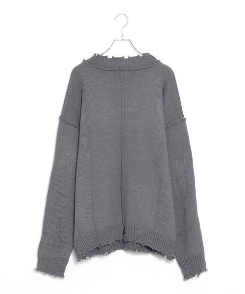 THE HITSS（ヒッツ）の「【THE HITSS】オーバーサイズ アクリルバルキー ダメージ モックネック ニットプルオーバー（ニット/セーター・メンズ・チャコール/モカ/オフホワイト/サックスブルー・M/L）」の10枚目の写真