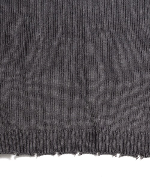 THE HITSS（ヒッツ）の「【THE HITSS】オーバーサイズ アクリルバルキー ダメージ モックネック ニットプルオーバー（ニット/セーター・メンズ・チャコール/モカ/オフホワイト/サックスブルー・M/L）」の13枚目の写真