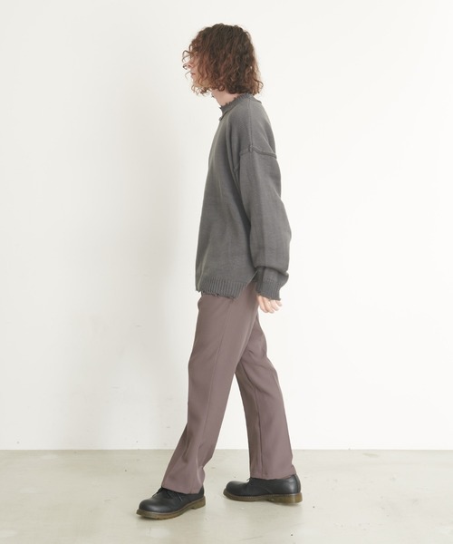 THE HITSS（ヒッツ）の「【THE HITSS】オーバーサイズ アクリルバルキー ダメージ モックネック ニットプルオーバー（ニット/セーター・メンズ・チャコール/モカ/オフホワイト/サックスブルー・M/L）」の6枚目の写真